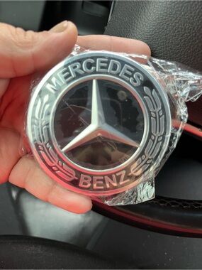 Mercedes-Benz Silver & Black Steering Emblem Badge